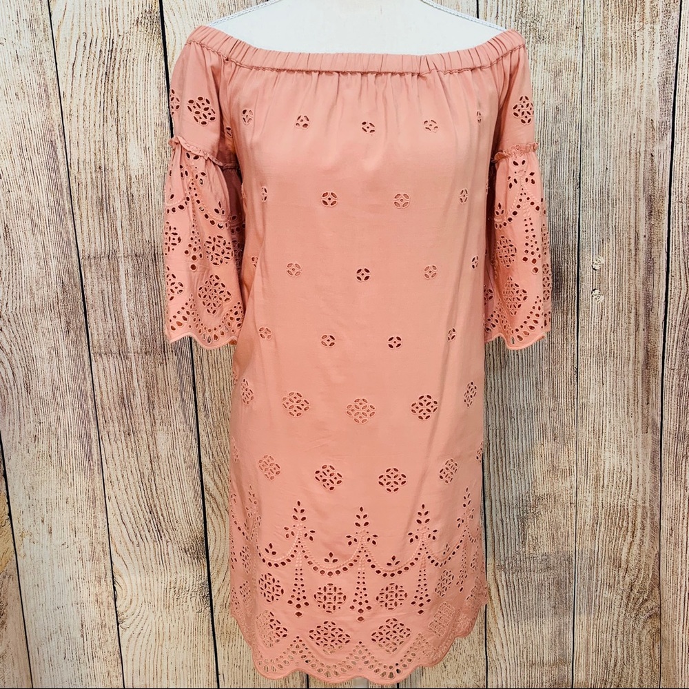 Women’s Madewell Blush Eyelet Off Shoulder Dress - Picture 3 of 7